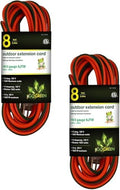 GoGreen Power Inc. (G-13708-2) 16/3 8' Heavy Duty Extension Cord - Orange, 8ft, 2 Pack by PowerByGoGreen