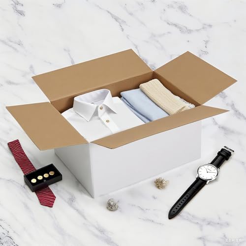 EXYGLO 15 Pack 12x9x6 Shipping Boxes for Small Business, White Corrugated Cardboard Small Box for Packaging, Moving, Mailing, and Storing - Image 4