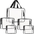 5Pcs Crystal Clear PVC Travel Toiletry Bag Kit for Women Men, Cosmetic Bags by ROYBENS