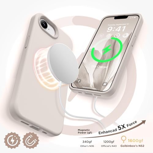GolbinBox Magnetic for iPhone 17e/16e Case, Silicone Cover, Stone - Image 3