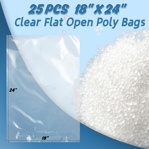 RAINFLOW 25 Pack Clear Plastic Flat Open Poly Bags 18 x 24 Inch - Image 2