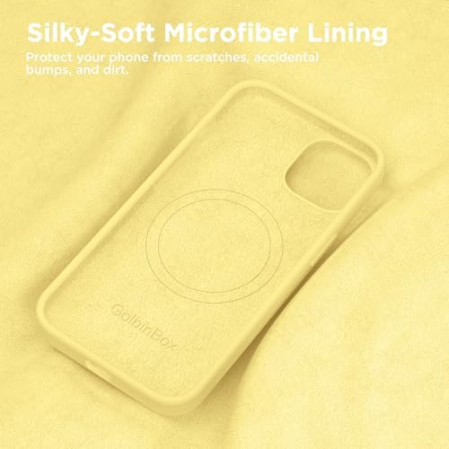 GolbinBox Magnetic for iPhone 15 Case, Silicone Cover, Buttercream Yellow - Image 6