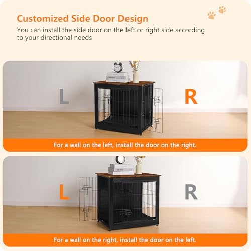 DWANTON 27" Dog Crate Furniture, Dog Kennel Indoor, with Waterproof Cushion - Image 4
