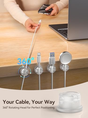 NEWDERY 10pcs Magnetic Cable Clips Cord Organizer Cord Holder Management - Image 2