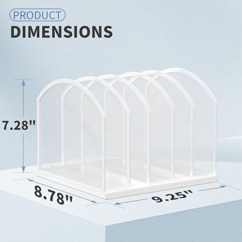 Gawerk 5-Section Vertical Desktop Organizer, 6-Section Mesh File Folder Stand Sorter for Office Home Classroom Organization - Image 2