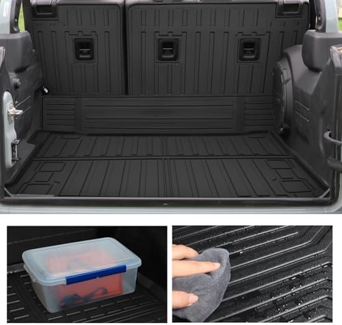 for 2021-2025 2026 Jeep Wrangler JL 4XE Hybrid 4 Door (Not JL or JK) Floor Mats Cargo Liner and Backrest Mats TPE All Weather Accessories (for 2021-2026 Jeep Wrangler 4XE Full Set) - Image 3