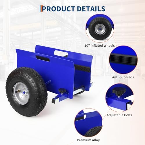 600 LBS Panel Dolly, Adjustable Drywall Dolly with 10" Tires, Door Dollies - Image 2