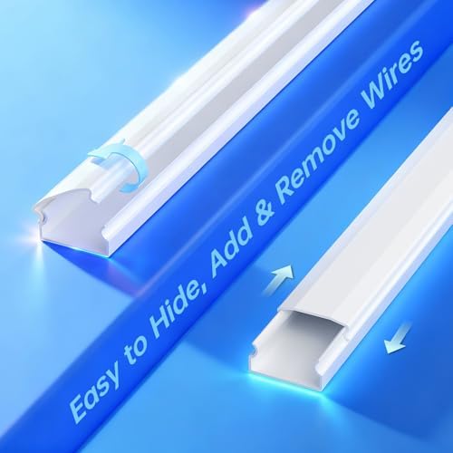 Delamu TV Cord Hider, Cord Covers for 3-4 Wires on Wall, Large Cable Hider Cable Management, Easy Set up Wire Hiders Wire Covers for Cords on Wall, TV Cables Cover Raceway, 6X W1.18 H0.67in, White - Image 6