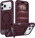 Temdan Magnetic for iPhone 18 Pro Case/iPhone 17 Pro Case Stand Dark Cherry by Temdan