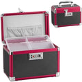 Medicine Lock Box with Combination Lock - 10 x 6 x 6.7 Inches - First Aid Safe Medication Storage Box, Medications and Personal Items, Safe Boxes for Home and Outdoor - Black Red 【No strap】 by GODLONSEN