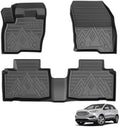 Powerty Floor Mats for 2015-2024 Ford Edge All Weather 3D TPE Anti-Slip Car Liners for 1st & 2nd Row Accessories by Powerty