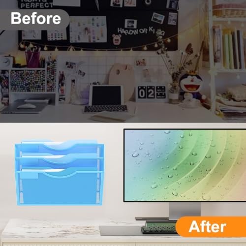 Kuntine.B Wall File Organizer Office Hanging Magazine Holder Wall File Organizer for Office Home - Image 3