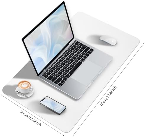 Bloss White Desk Mat, Mouse Pad, Waterproof Leather Desk Pad, Desk Matt for Desktop, Non-Slip Ccomputer Desk Protecor Mat for Office/Home/Decor(27.6 x 13.8 Inches) - Image 6