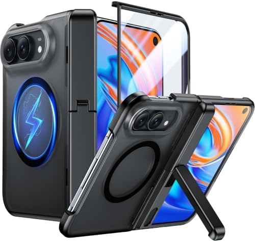 Temdan Magnetic for iPhone Duo Case Ultra Fold with Hidden Stand, Black by Temdan