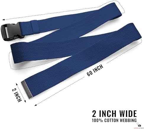EMS XTRM Gait Belts for Seniors, Belt to Lift Elderly Standing Assist Aid Quick Release Buckle for Caregivers, Nurses, Home Health Aides, Physical Therapists (Plastic Buckle - Navy) - Image 2