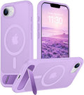 Temdan Magnetic Compatible with iPhone 17e Case & iPhone 16e Case,[Built-in Invisible Kickstand][Compatible with MagSafe][Military Grade Shockproof] Slim Translucent Matte Case for iPhone 16e/17e 6.1" by Temdan