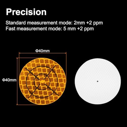 HARFINGTON 80pcs Survey Reflector Sheets 40mm x 40mm Self-Adhesive Surveying Target Mark Sticker Total Station Round Reflective Sheet Tape for Ship Inspection Tunnel Measure, Yellow - Image 2