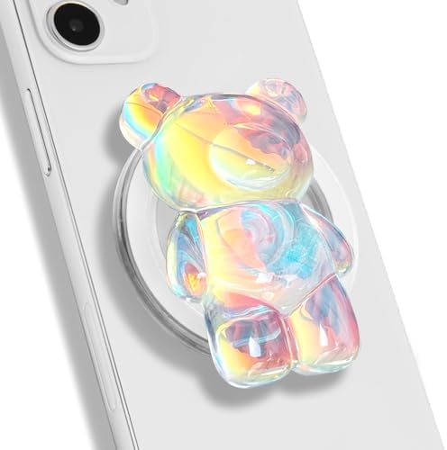 On The Grip Magnetic 3D Gummy Bear Style Expandable Collapsible Mobile Phone Grip Stand Holder for Smartphone Tablet Cell Phone Accessory (Holographic) by OnTheGripofficial