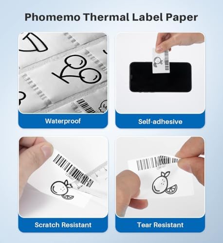 Phomemo Thermal Labels 2.36"x3.14" - Premium Adhesive Multipurpose Stickers for M220 M250 M260 M221 M200 Label Makers - 3 Rolls 270 Labels for Logo Design, QR Code, Name Tag, Small Business - Image 4