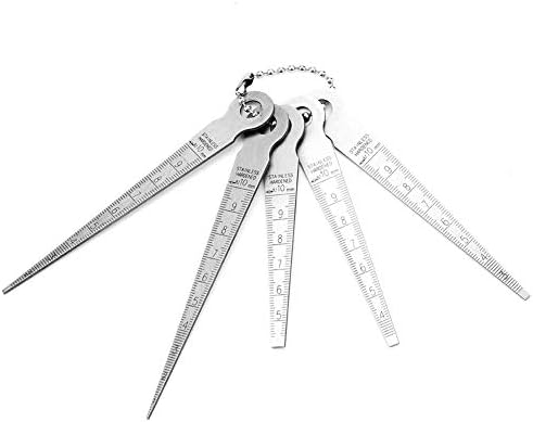 Taper Gage Set 10mm Stainless Steel Taper Welding Gage Test Hole Inspection Tool Rulers for Cylindrical Bores Measurement by Walfront