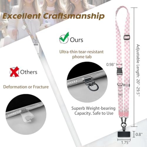 Icycay Phone Lanyard Crossbody Strap Adjustable Teacher Women Checkered - Image 5