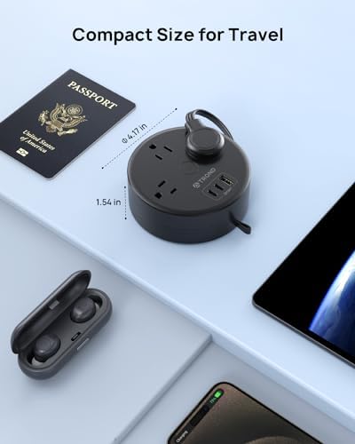TROND Retractable Power Strip. Extension Cord 5ft, Cruise Ship Essentials - Image 6