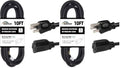 10FT Outdoor Extension Cord-16/3 SJTW Durable Black Extension Cord for Christmas Lights with 3 Prong Grounded Plug for Safety,Great for Outside Christmas Decorations (Pack of 2) by HONDERSON