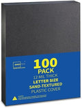 Binditek 12 Mil Sand-Textured Binding Covers, Letter Size, Black, 100 Pack by Binditek