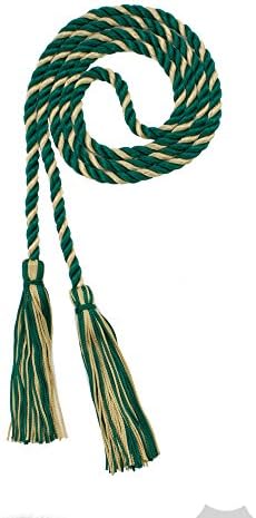 Tassel Depot Graduation Honor Cord - Dark Green/Old Gold - Every School Color Available - Made In Usa by TasselDepot