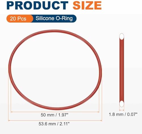 20pcs Silicone O-Ring 53.6x50x1.8mm Metric Sealing Gasket - Image 2