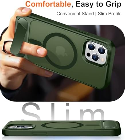 Temdan Magnetic Compatible with iPhone 12 Pro Max Case, [Built-in Invisible Kickstand][Compatible with MagSafe][Military Grade Shockproof] Slim Translucent Matte Phone Case for iPhone 12 Pro Max 6.7" - Image 6
