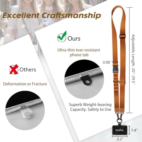 Icycay Phone Lanyard Crossbody Strap Adjustable Teacher Women Golden Brown - Image 5