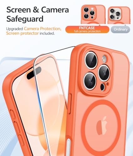 FNTCASE for iPhone 16 Pro Max Case, Fit for Magsafe, Glass Screen Protector - Image 4
