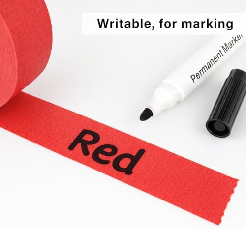 3 Pack Red Painters Tape - Masking Tape 1 Inch Wide - Multi-Surface, Smart Adhesion, Indoor & Outdoor - 270FT Total - Paint Tape for DIY, Labeling, Art, Car, General Purpose (#3910) - Image 5