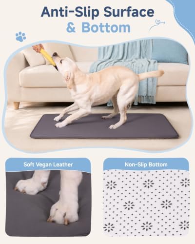 Extra Large Dog Crate Pad, Waterproof Wipeable Mat, 47x 29, Graphite Grey - Image 4