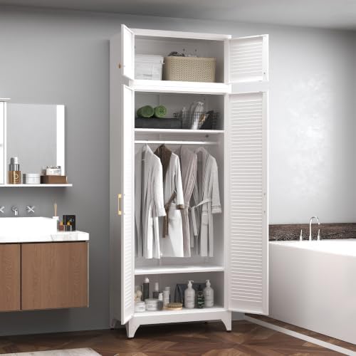 Steeloong 86"Armoire Wardrobe Close,Metal Wardrobe Cabinet with Hanging Rod - Image 4