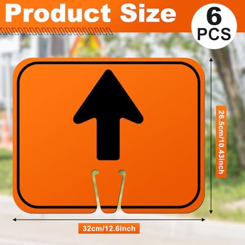 Geetery 6 Pcs Traffic Arrow Orange Detour Signs, Go Straight - Image 2
