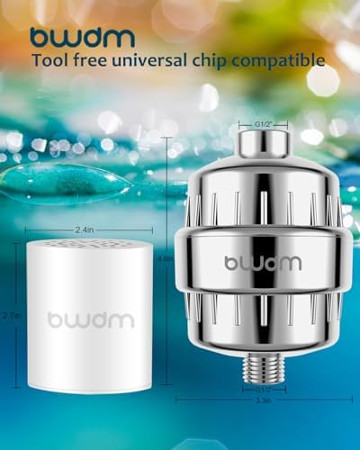15 Stage Shower Filter - Shower Head Filter - bwdm Hard Water Filter, Remove Chlorine Heavy Metals and other Impurities, Vitamin C Water Softener Reduces Dry Itchy Skin, Dandruff (Chrome) - Image 3
