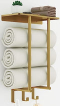Gold Towel Rack with Shelf, Bethom Bath Towel Storage for Bathroom by Bethom