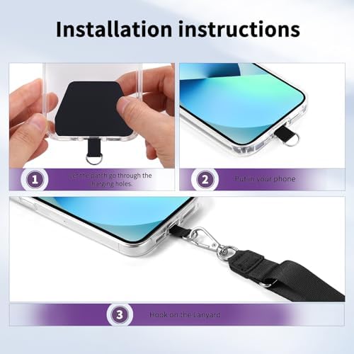CACOE Phone Lanyard, Black+Purple, 2 Pcs - Image 4