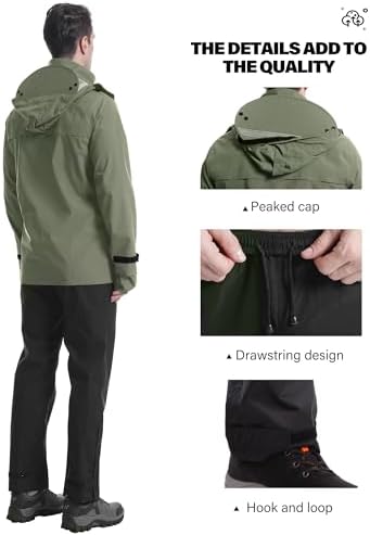iCreek Rain Suit Waterproof Breathable Lightweight 2-Piece Rain Gear Unisex - Image 5