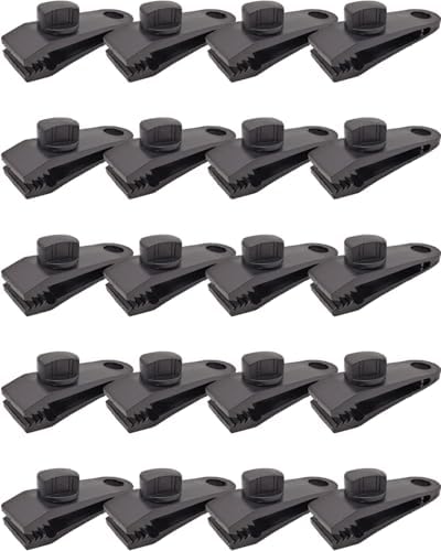 Tarp Clips, 20 Pack Heavy Duty Clamps for Tent by AOBYMIN