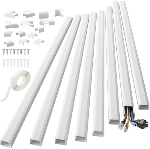 Yecaye TV Cord Hider, 125in Cord Cover, W1.18in H0.6in, White by Yecaye