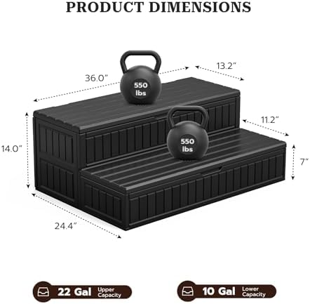 Hot Tub Steps with Storage, Anti-Slip Outdoor Spa Steps, Durable Plastic Multi-Use Stairs for Hot Tub, RV, Pool and Porch(Black) - Image 2