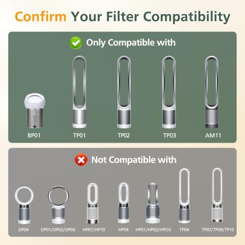 TP01 TP02 Filter Replacement Compatible with Dyson Pure Cool Link TP01 TP02 TP03 AM11, Dyson BP01 Tower Purifier, Part no 968126-03, Pack of 1 - Image 7