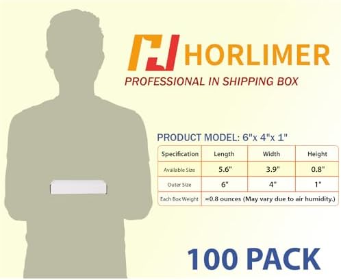 HORLIMER 6x4x1 Shipping Boxes Set of 100, White Corrugated Cardboard Mailer Box for Packing Small Business - Image 2