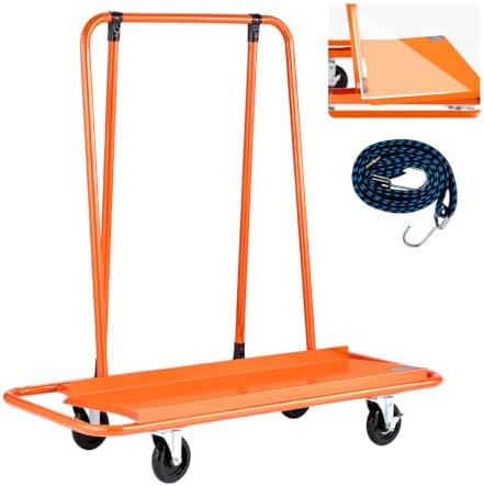 VEVOR Heavy-Duty Panel Dolly, Drywall Cart Features 45.28" x 21.8" Deck & 5" Swivel Wheels, Drywall Sheet Cart, Handling Wall Panel, Sheetrock, Lumber, Ideal for Garage, Home, Warehouse by VEVOR