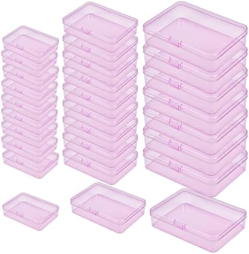 LJY 28 Pink Plastic Boxes, 3 Sizes for Beads and Small Parts by LJY
