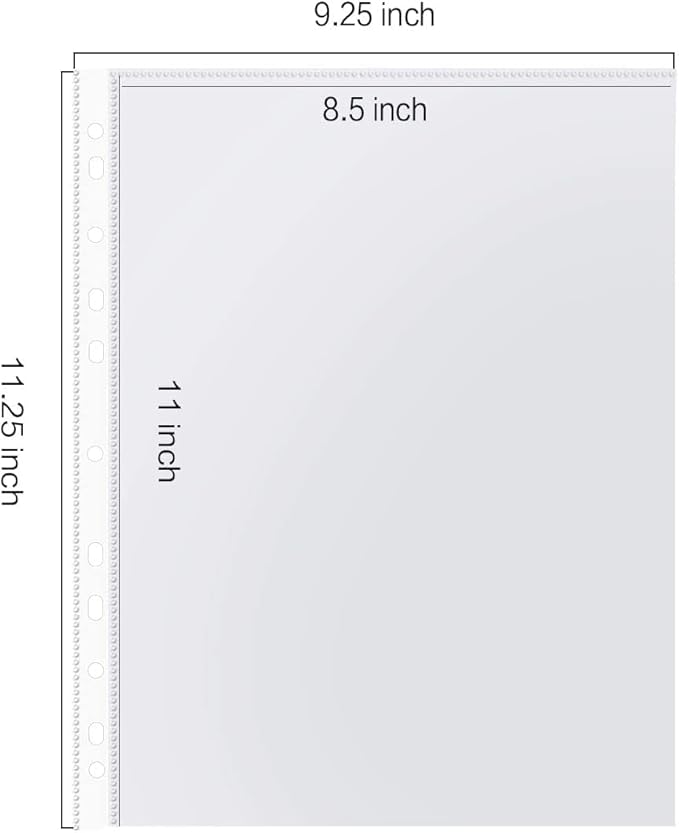 Sheet Protectors, Top Loading Plastic Sleeves 8.5 x 11 inch - Image 2