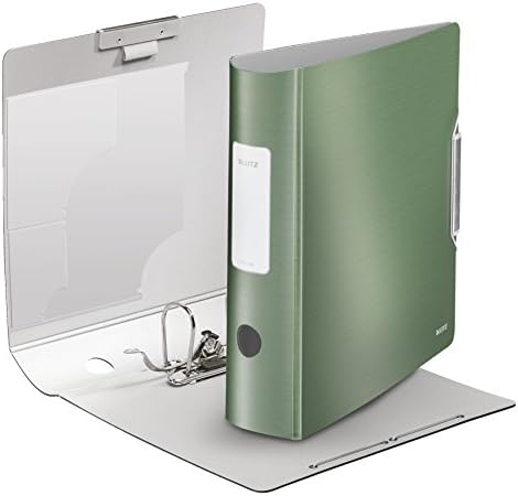 Leitz Lever Arch File, Celadon Green, A4, Curved Spine 8.2 cm Width, Elastic Fastening, Light polyfoam, Style Range, 11080053 - Image 3